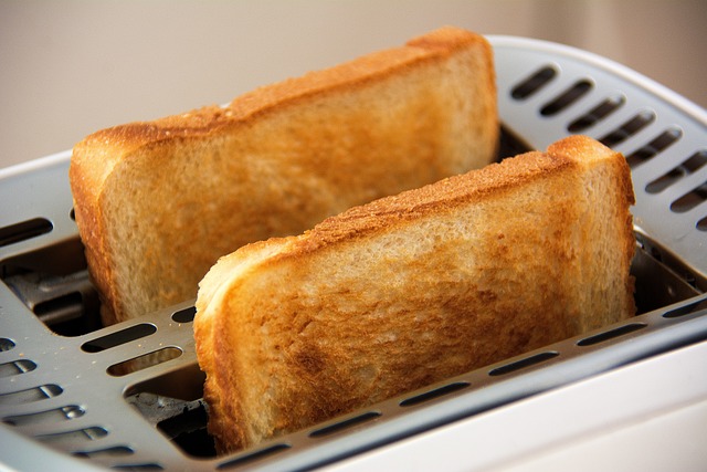 freshly made toast coming out of the toaster